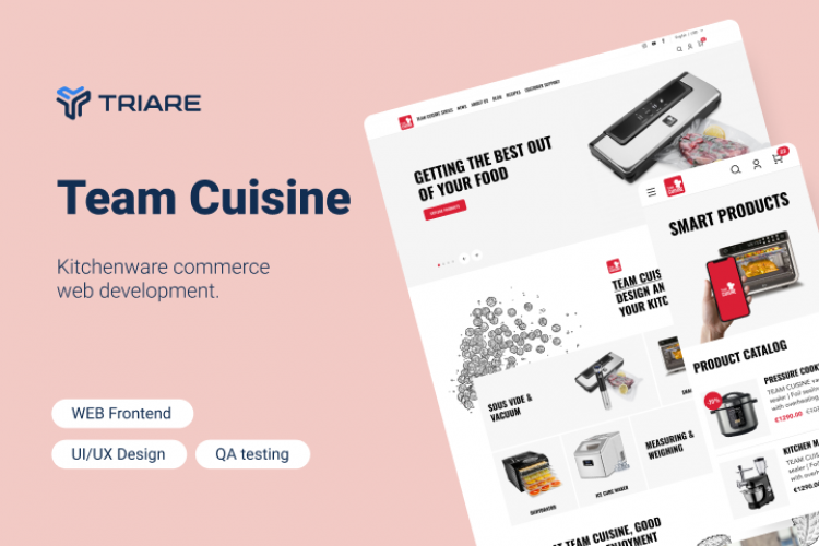 Team Cuisine - a product catalog and a recipe blog screenshot 1