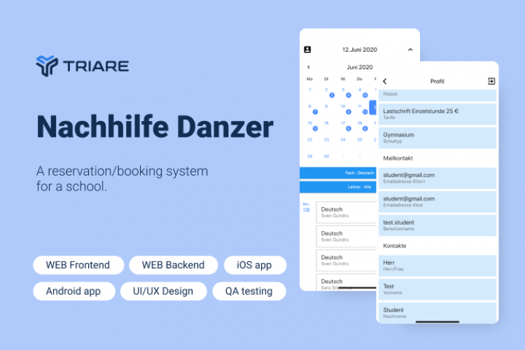 Nachhilfe Danzer - a booking system for a school screenshot 1