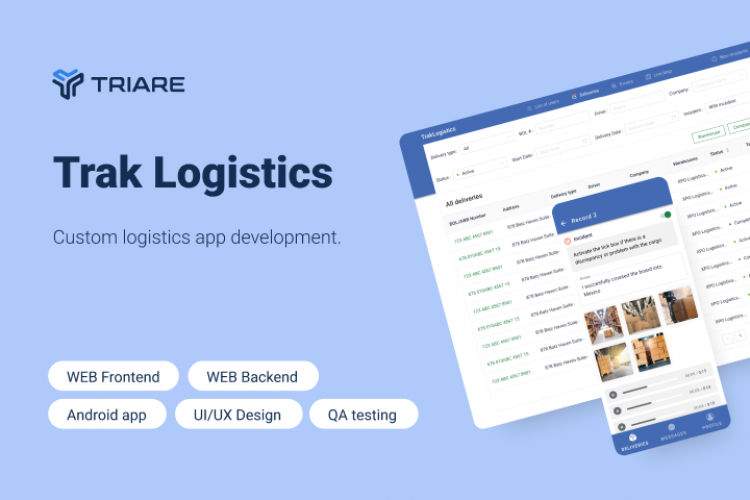 Trak Logistics - custom logistics app development screenshot 1