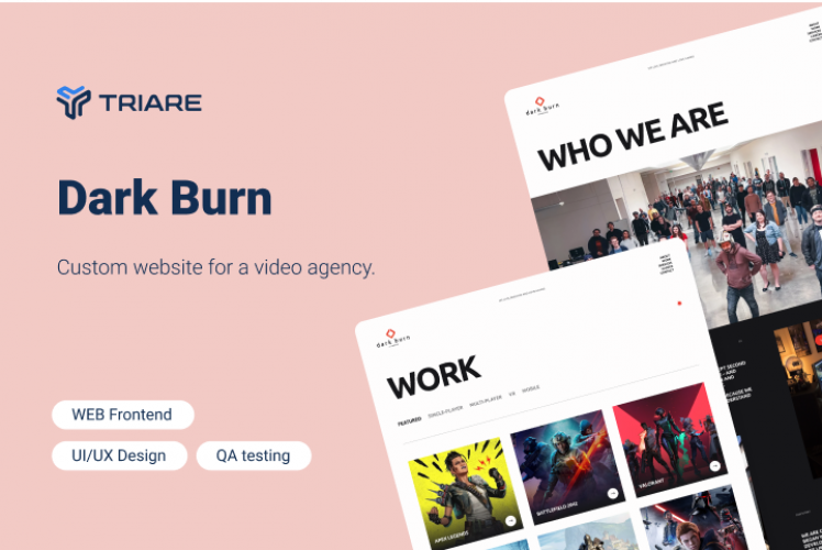 Dark Burn - custom website for a video agency screenshot 1