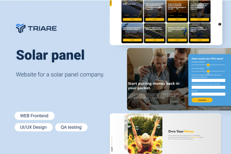 Solar Panel - website for a solar panel company screenshot 1