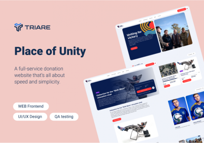 Place of Unity – Web platform for raising funds for charity  screenshot 1