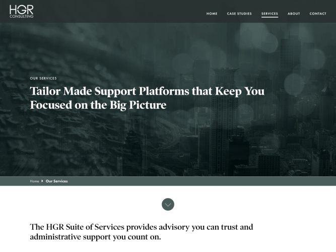  HGR Consulting Website screenshot 1
