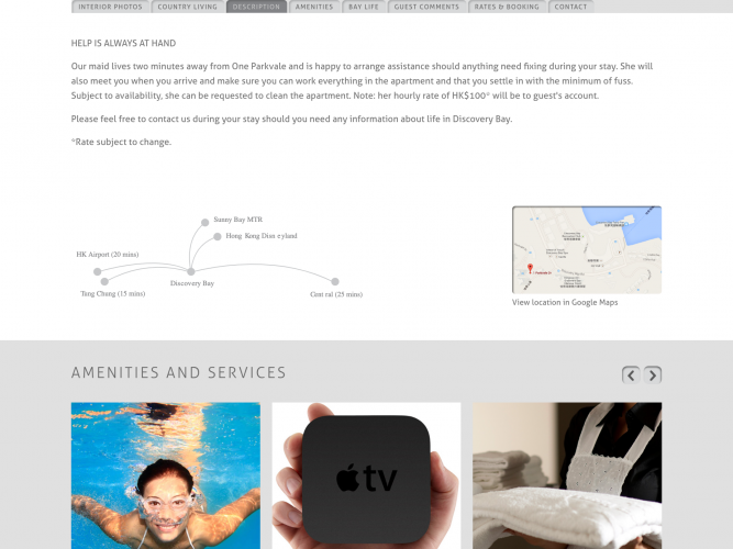Short Stay Website screenshot 1