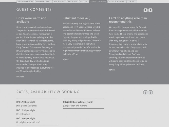 Short Stay Website screenshot 3