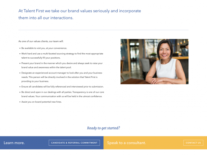 Talent First Website screenshot 3