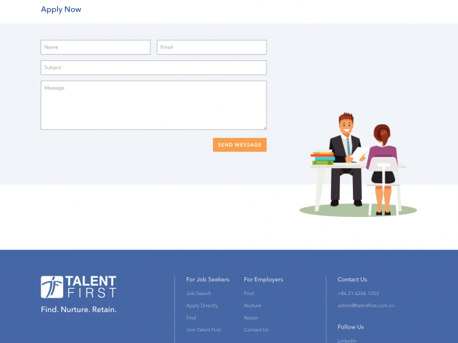 Talent First Website screenshot 2