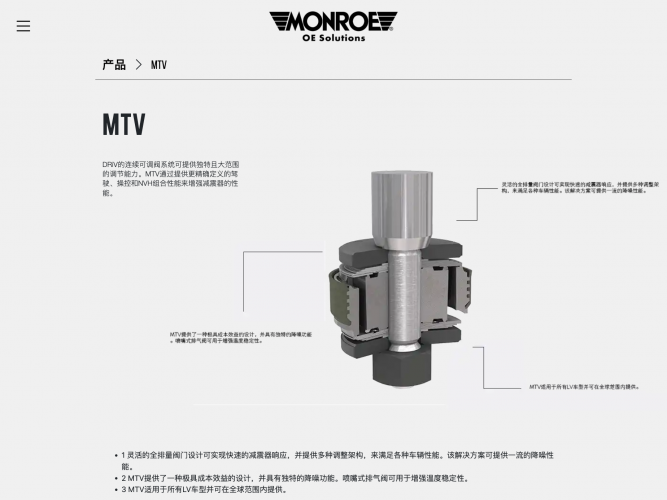 Monroe OE Solutions (China) Website screenshot 3