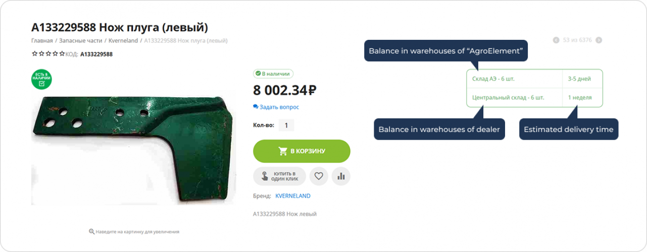 AgroElement: Integration of DaData and Synchronization with 1C for B2B Store screenshot 1