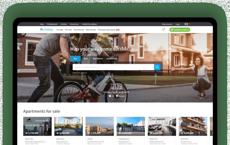 OnMap: A Smart Real Estate Marketplace in Israel screenshot 2