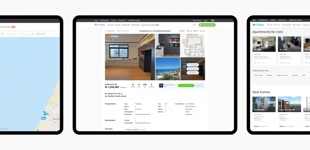 OnMap: A Smart Real Estate Marketplace in Israel screenshot 1