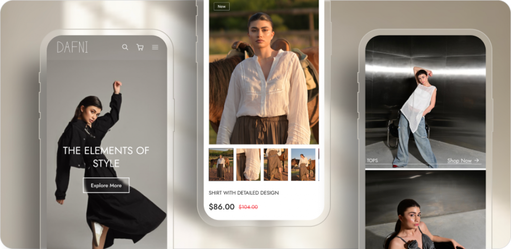 DaFni: Custom E-commerce Website screenshot 1