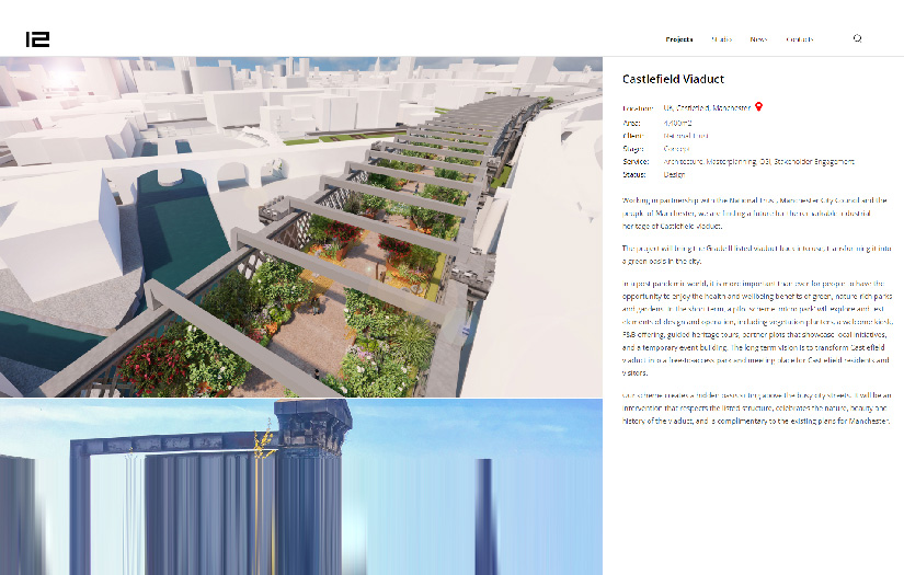 Twelve - unique and memorable website in the British style relevant to an international architectural company screenshot 2