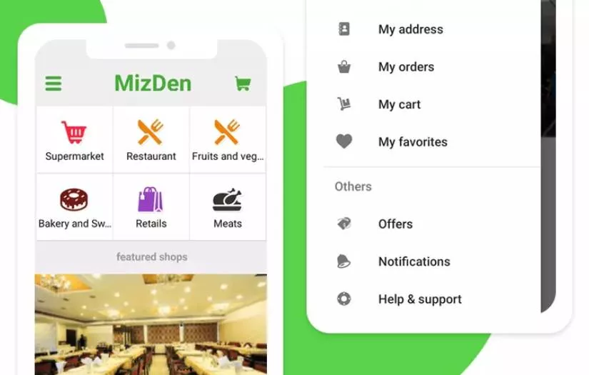 Mizden - Food and Grocery Delivery App screenshot 1