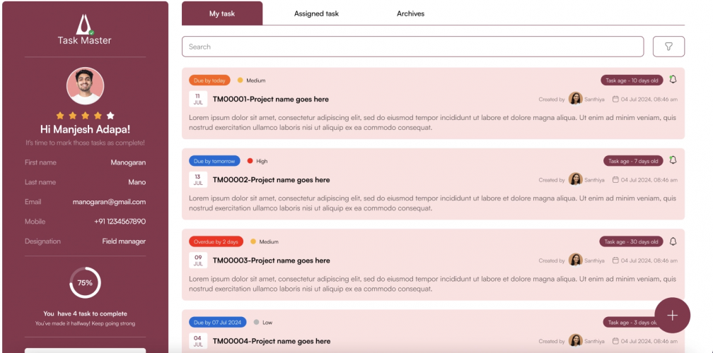 Usha Fire’s Task Management Made Easy with a Custom Web App screenshot 1