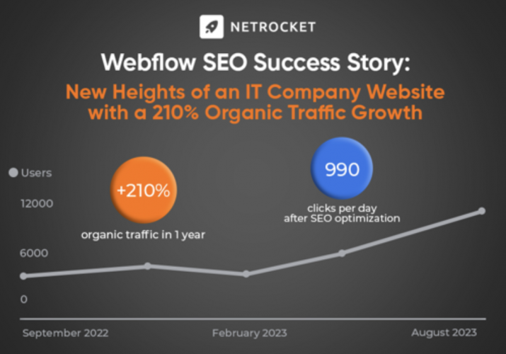 SEO for IT Company: Webflow Success Story screenshot 1