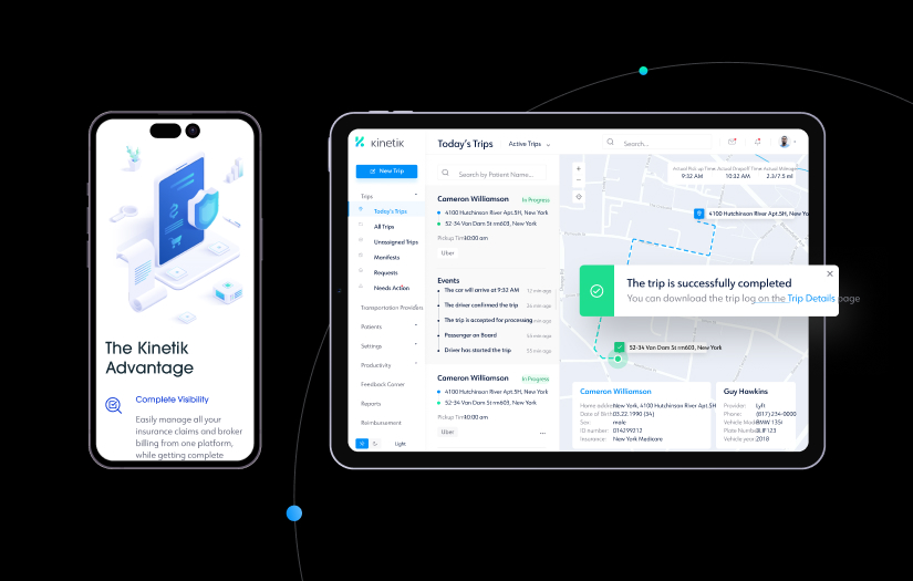 Kinetik care  web platform screenshot 2