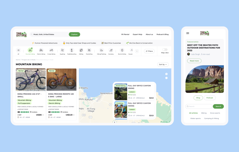 TripOutside - Discover and book Human Powered Outdoor Adventures screenshot 2
