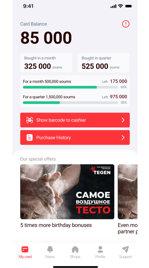 Tegen — ERP and Shopping Application screenshot 1