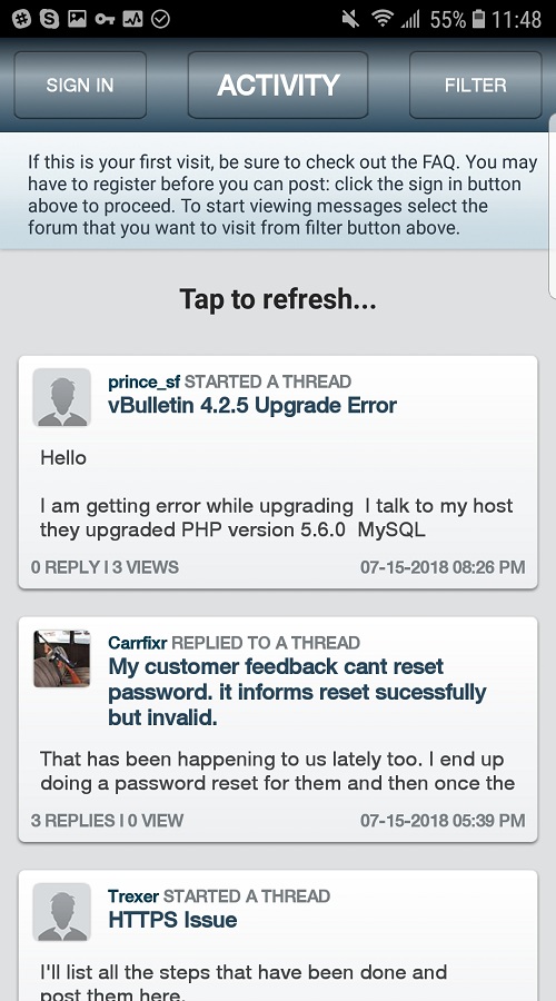 vBulletin Community Forum screenshot 1