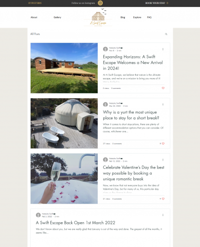 Create Ecommerce website for private luxury hideaway in Wix screenshot 1