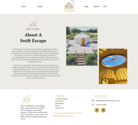 Create Ecommerce website for private luxury hideaway in Wix screenshot 2
