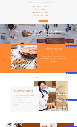 Develop "TART by Ursula" Food Website using Wix screenshot 2