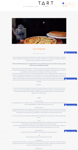 Develop "TART by Ursula" Food Website using Wix screenshot 1
