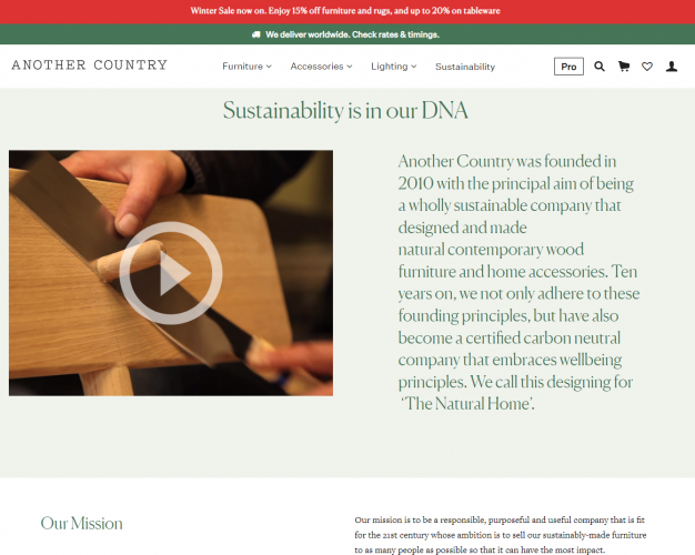 Create a WordPress website of wood furniture and home accessories screenshot 1