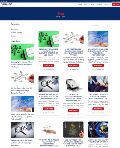 Create a Job Portal website using React in the field of geomatics screenshot 2