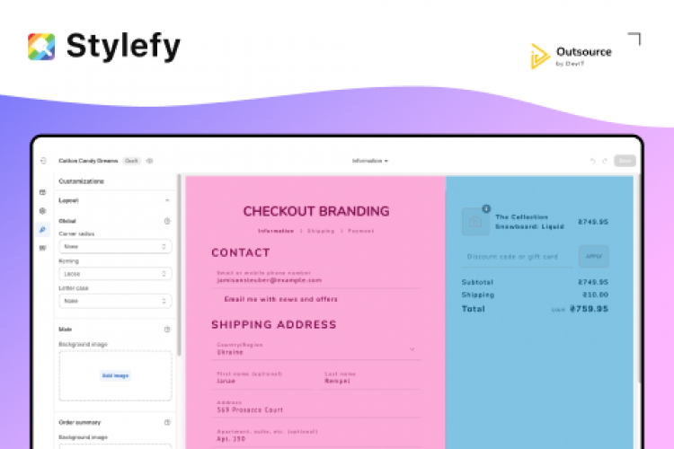 Stylefy Checkout Branding UI screenshot 1