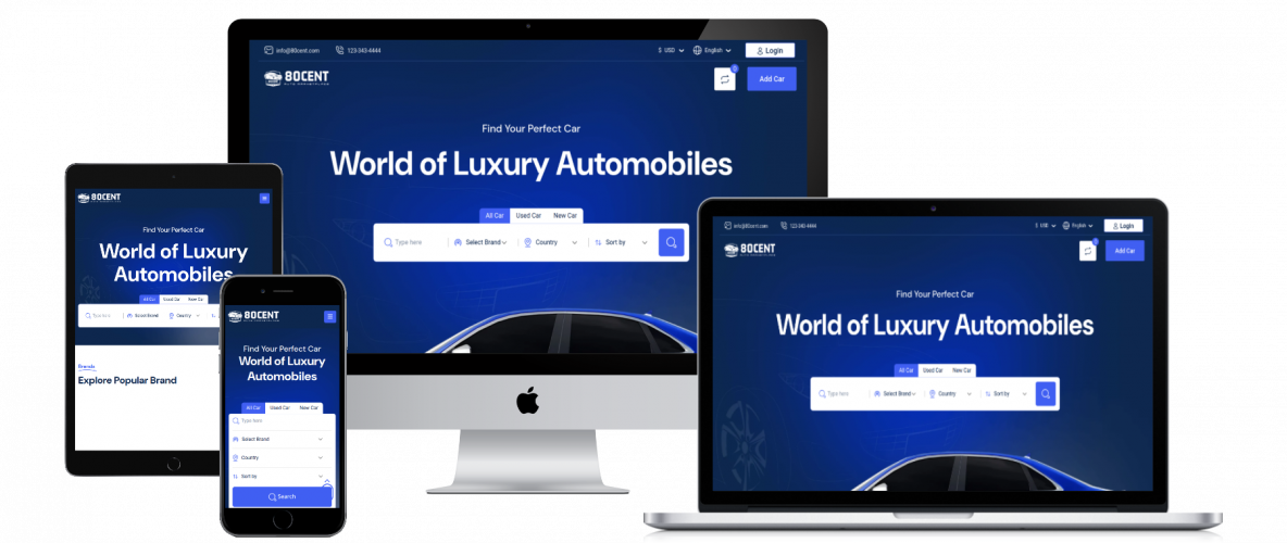 80cent Car rental and sales website screenshot 4