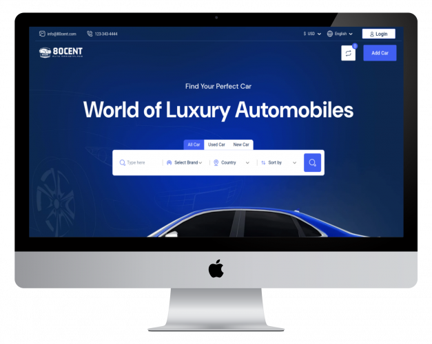 80cent Car rental and sales website screenshot 5