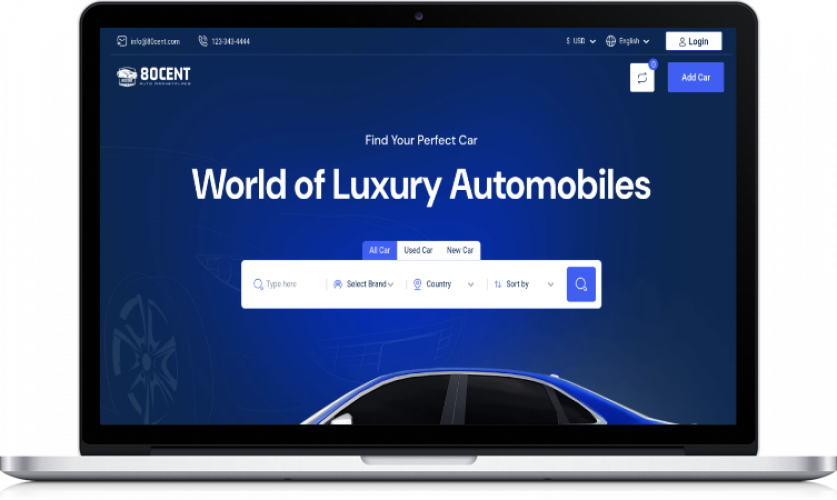 80cent Car rental and sales website screenshot 3
