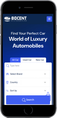 80cent Car rental and sales website screenshot 1