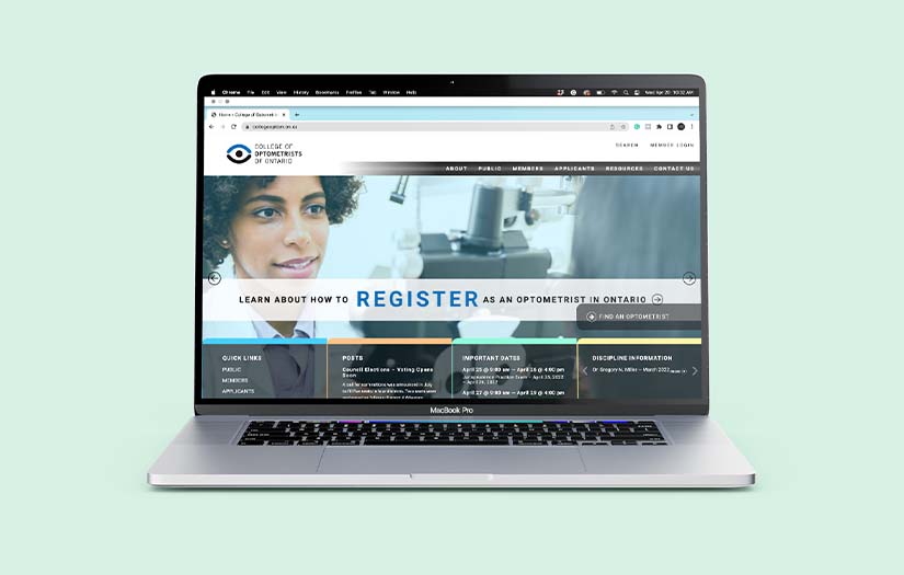 Website Redesign and Development for the College of Optometrists of Ontario screenshot 2