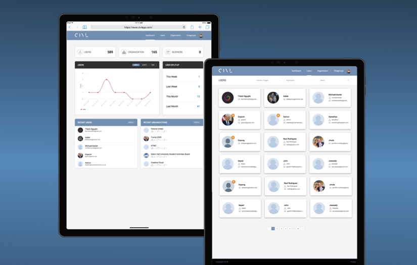 CIVL App - Admin Dashboard screenshot 1