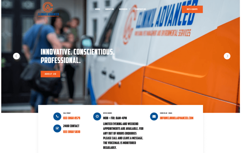 Clinikial Advanced Website screenshot 1