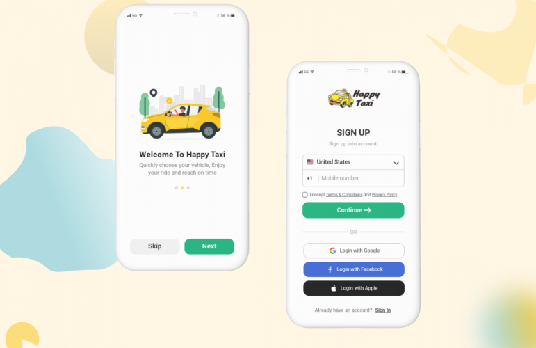 Happy Ride - On-Demand Taxi Booking App screenshot 2