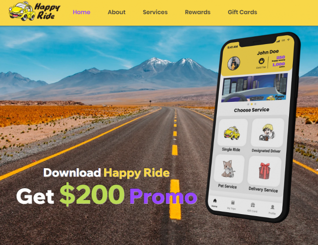 Happy Ride - On-Demand Taxi Booking App screenshot 1