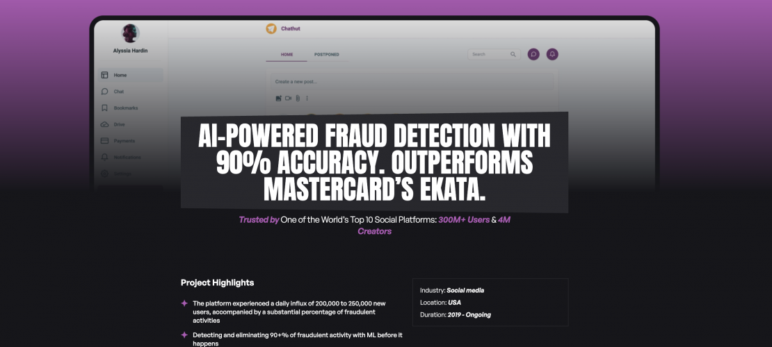 AI-Powered Fraud Detection with 90% Accuracy. 300 million users screenshot 1