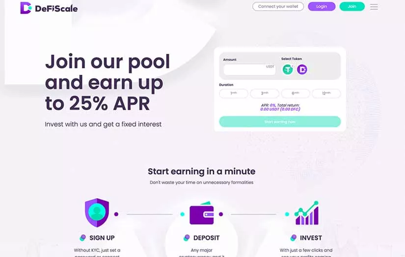 The international financial platform - DeFiScale.io screenshot 1