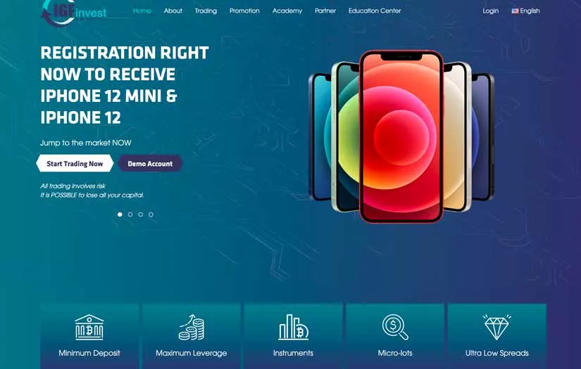 Online trading platform - IGFinvest screenshot 1