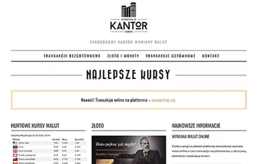 On-line exchange Kantor.com.pl screenshot 1