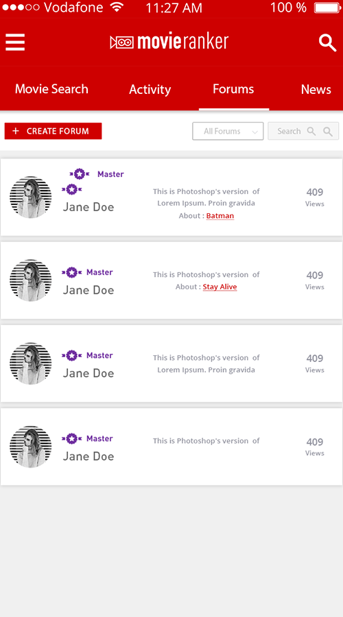 Movie Ranker- movie-related social media tool screenshot 1