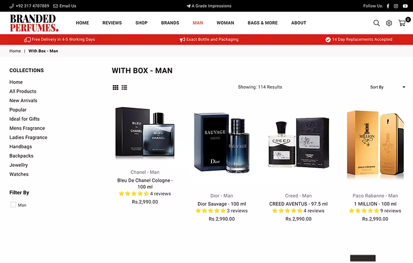 DubaiScent: Shopify Ecommerce Web Development and Optimisation screenshot 1