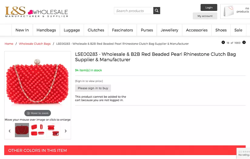 Lsbags: Wholesale Online Portal (CS-Cart) screenshot 2