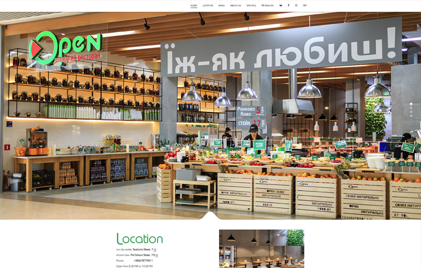 Restaurant Website screenshot 1