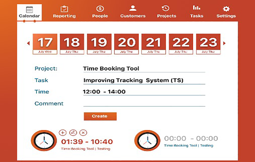 Time tracking system screenshot 1
