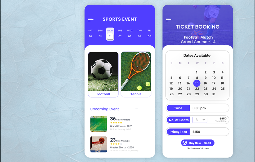 Sport Event Ticket Booking App screenshot 1